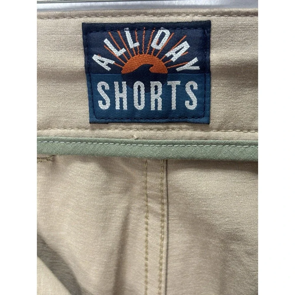 Faherty All Day Shorts Performance Stretch Chino Mens Khaki Drawstring Sz 36